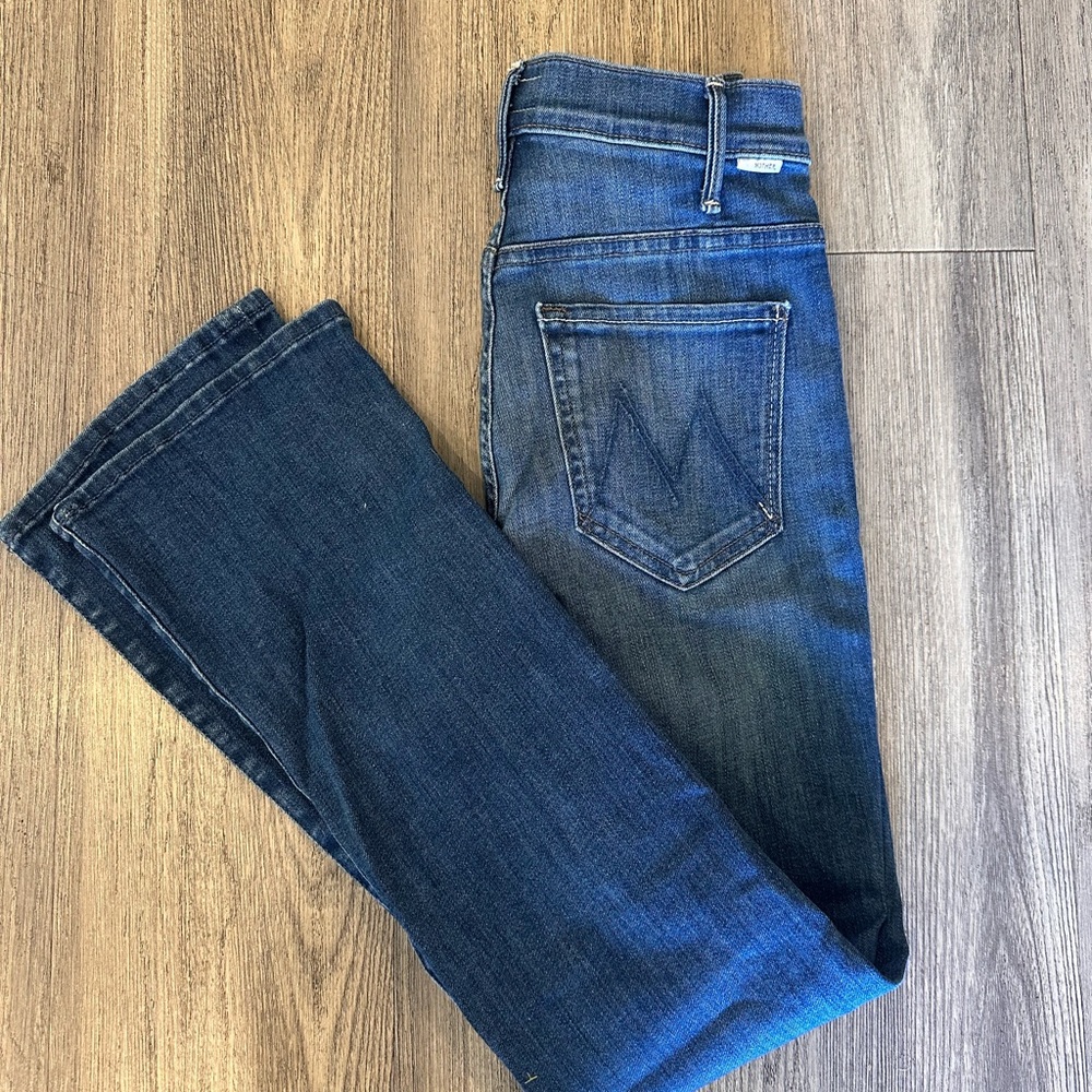 MOTHER Dark Blue hustler ankle jeans